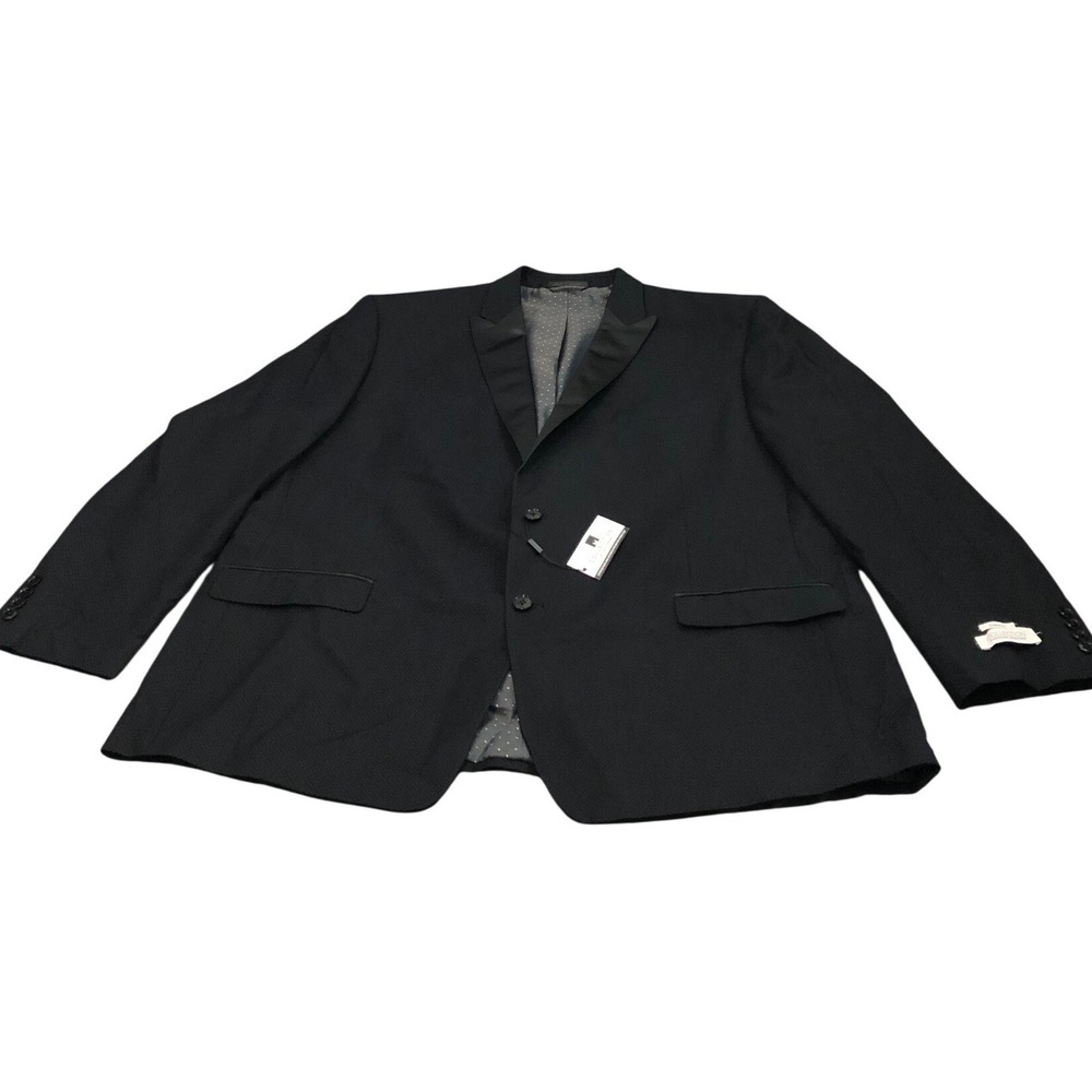 NEW Collection Michael Strahan Tuxedo Suit Jacket Mens 54 Long Black Classic Fit